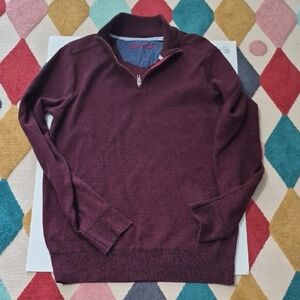Robert Graham Burgundy Zip-Up Sweater